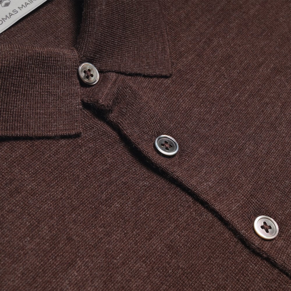 Merino Polo Shirt - Brown