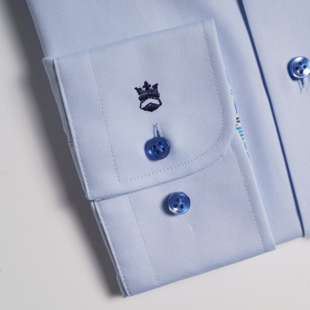 Geometric Trim Insert Shirt - Blue