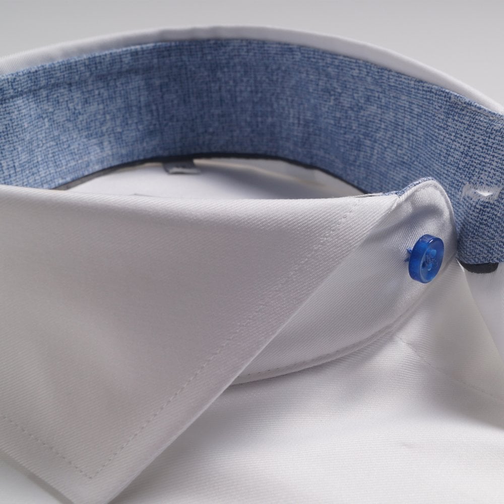 - Cross-Hatch Trim Insert Shirt - White