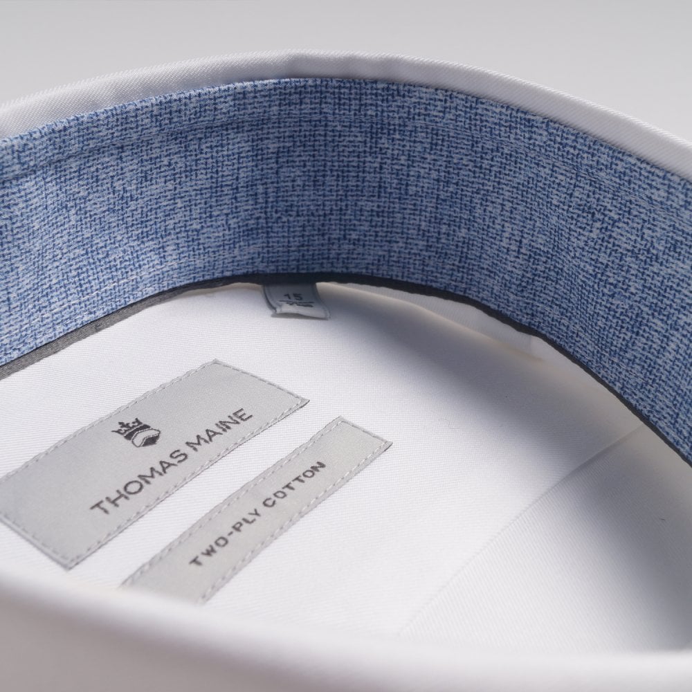 - Cross-Hatch Trim Insert Shirt - White