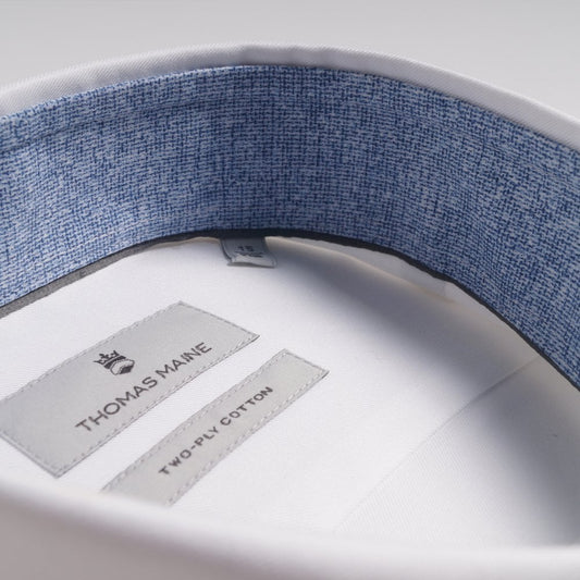 - Cross-Hatch Trim Insert Shirt - White