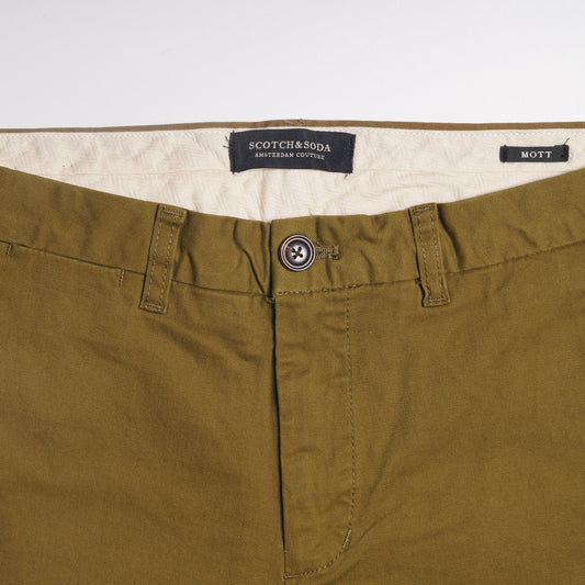Mott - Super-Slim Twill Chino - Khaki Green