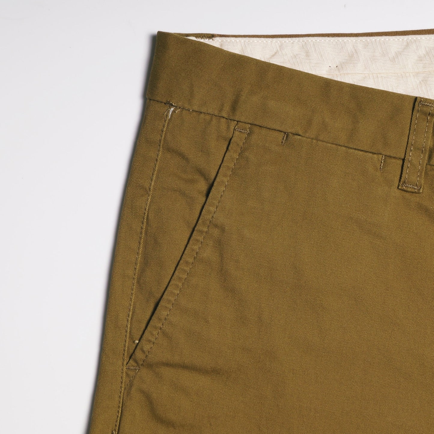 Mott - Super-Slim Twill Chino - Khaki Green