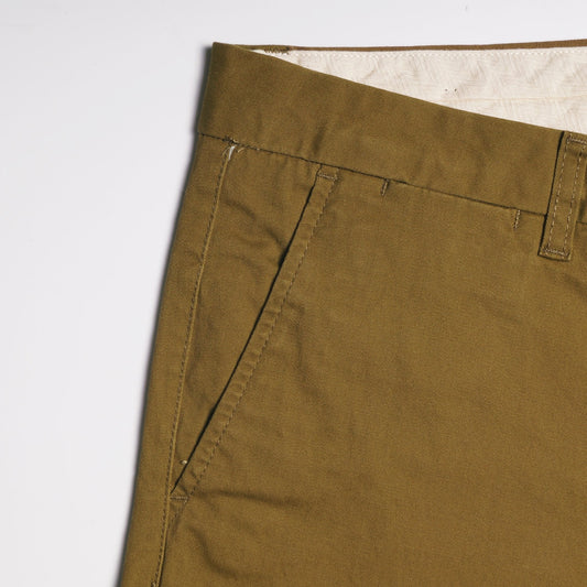 Mott - Super-Slim Twill Chino - Khaki Green