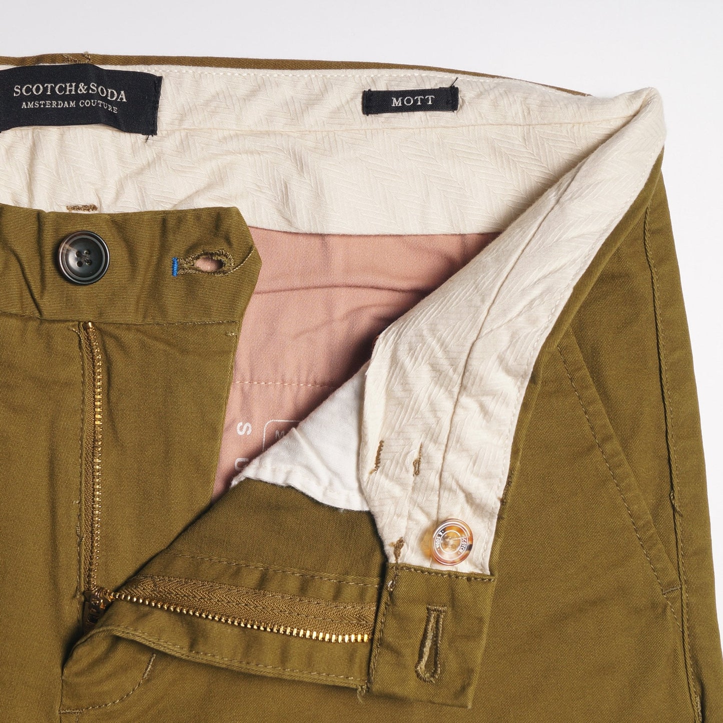 Mott - Super-Slim Twill Chino - Khaki Green