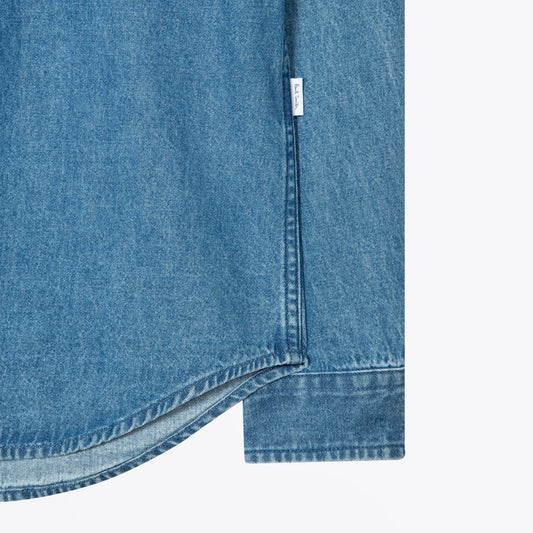 - Tailored-Fit Denim 'Happy' Shirt - Blue