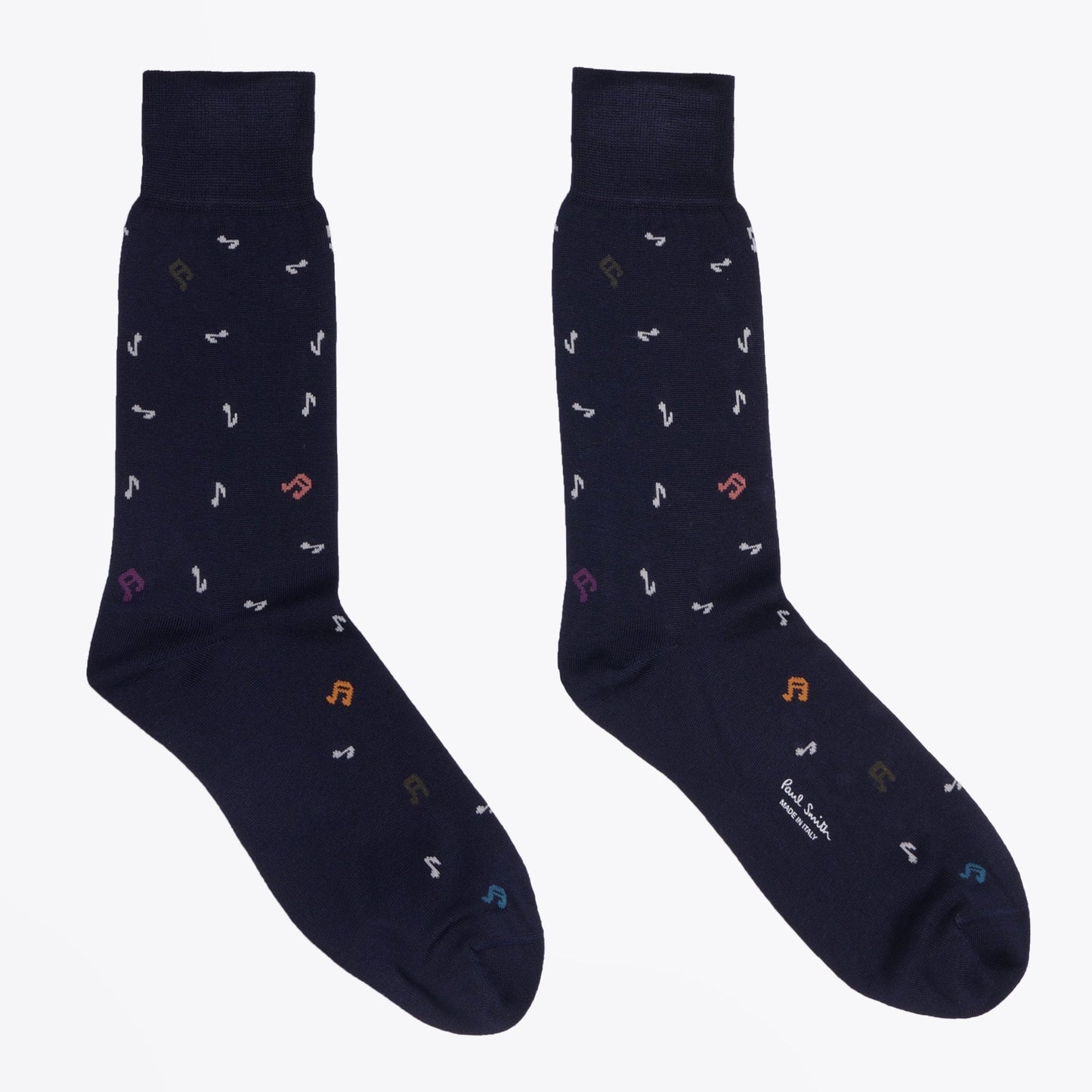 Music Notes Socks - Navy