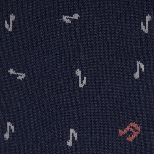 Music Notes Socks - Navy