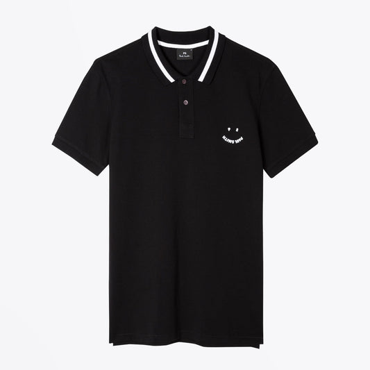 - 'Happy' Polo Shirt - Black