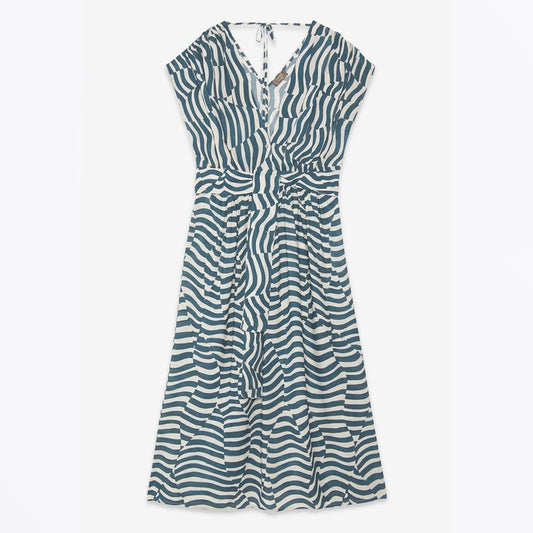 - Animal Print Midi Dress - Dolphin