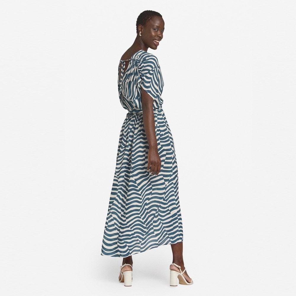 - Animal Print Midi Dress - Dolphin