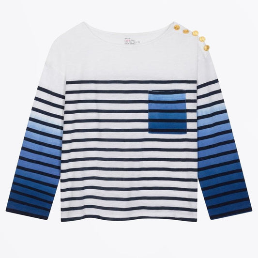 - Thill round Collar Tee - Blue