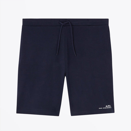- Cotton Drawstring Shorts - Dark Navy
