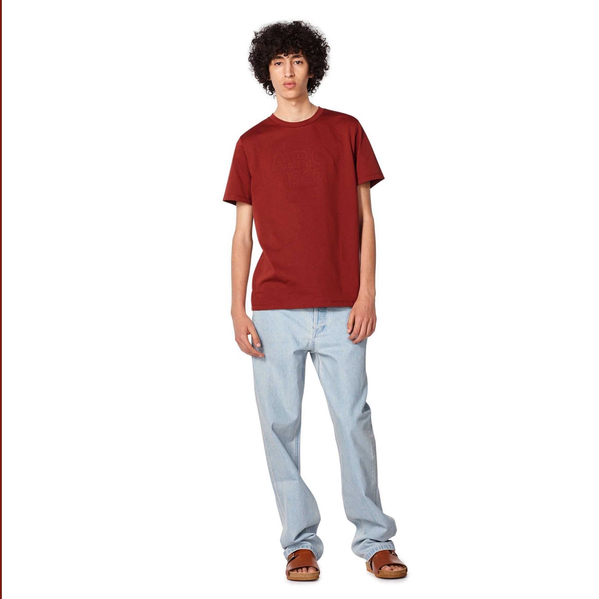 A.P.C. Hartman - Logo T-Shirt - Burgundy