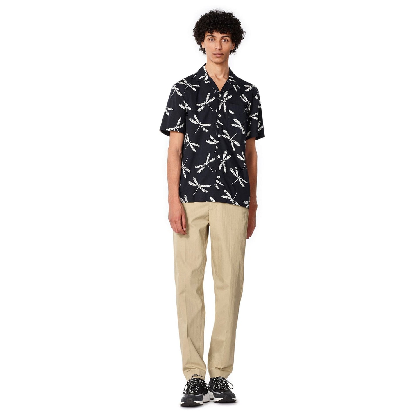 Edd - Dragonfly Print Shirt - Dark Navy