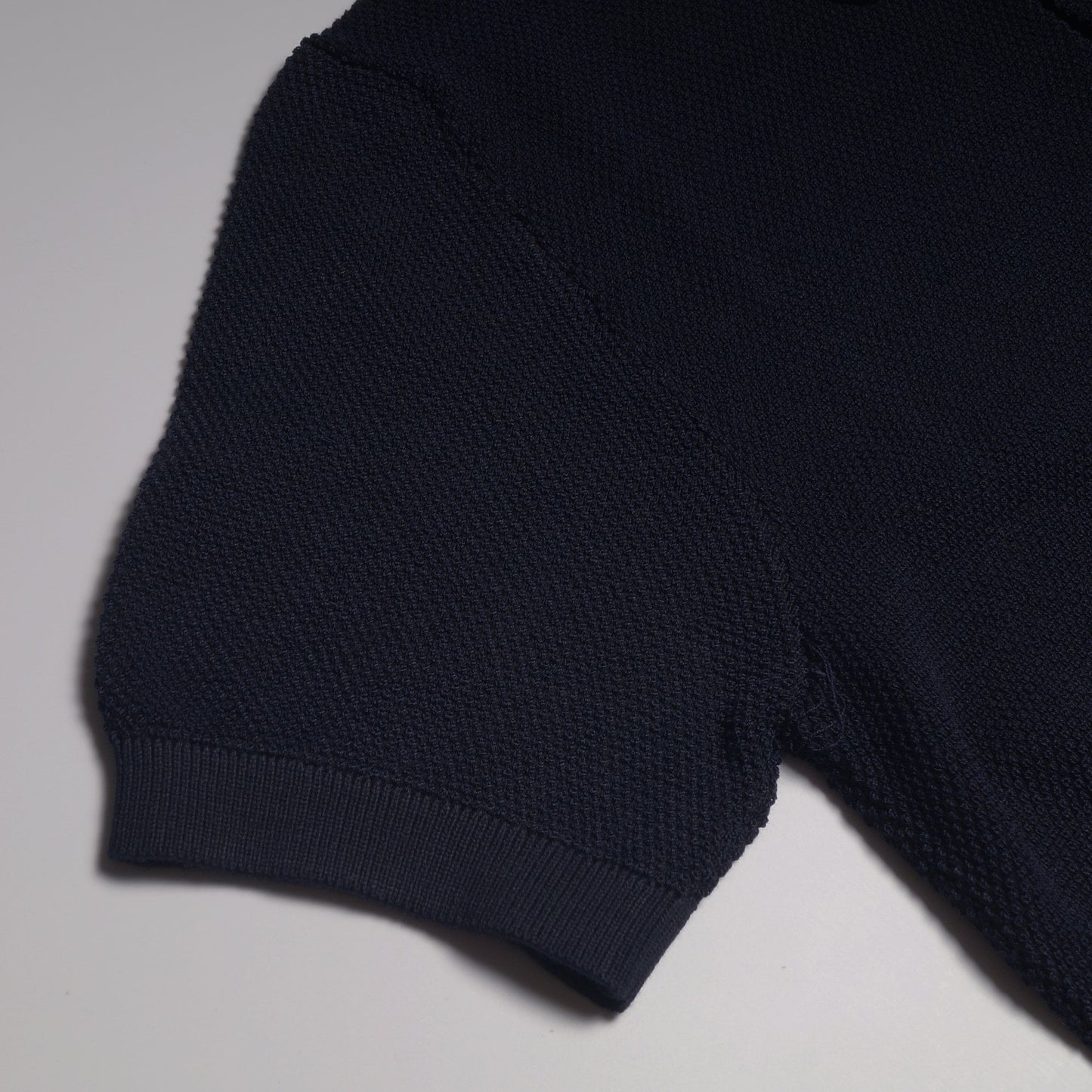 Knitted Spot Polo Shirt - Navy