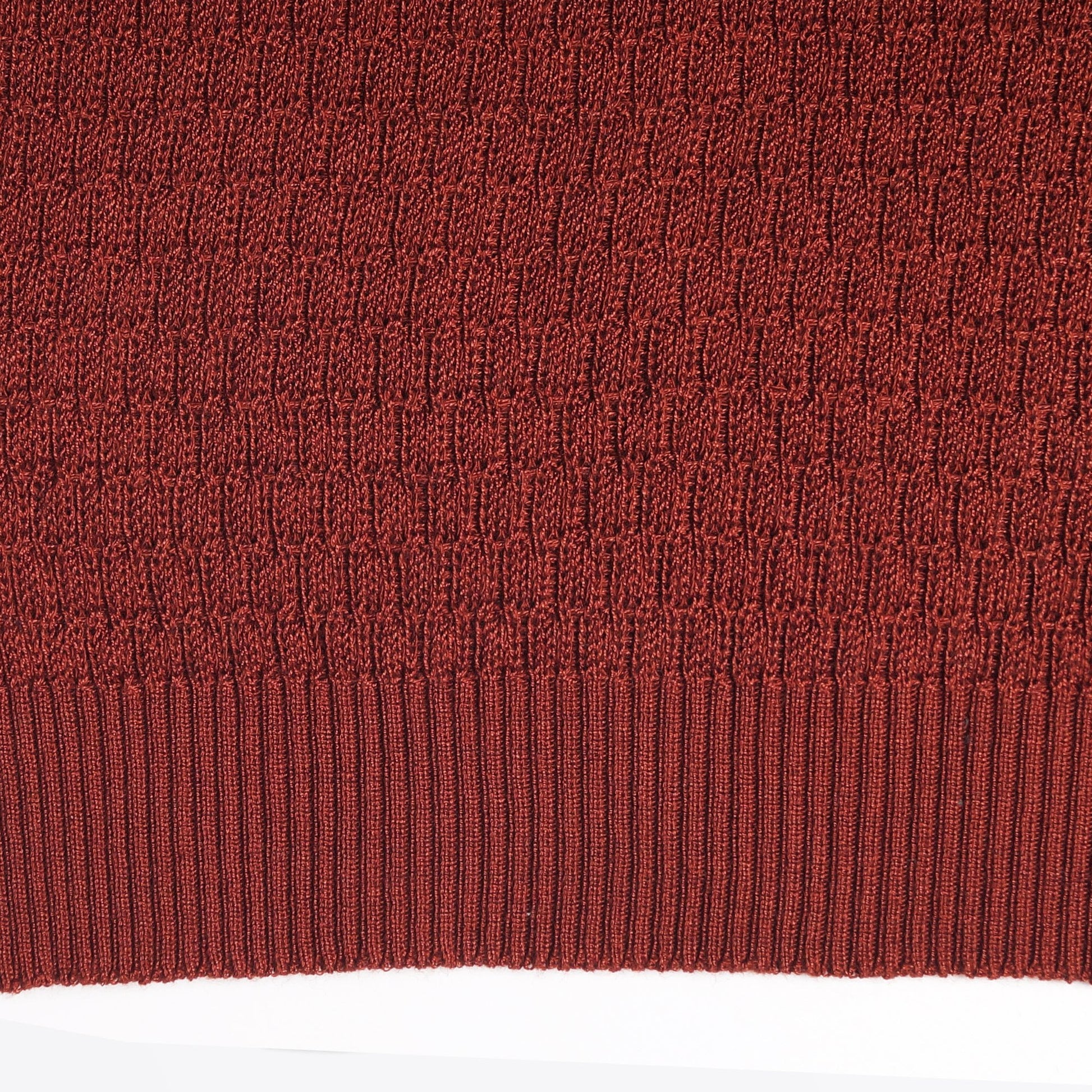 Circolo Knitted Grain Polo Shirt - Burnt Orange