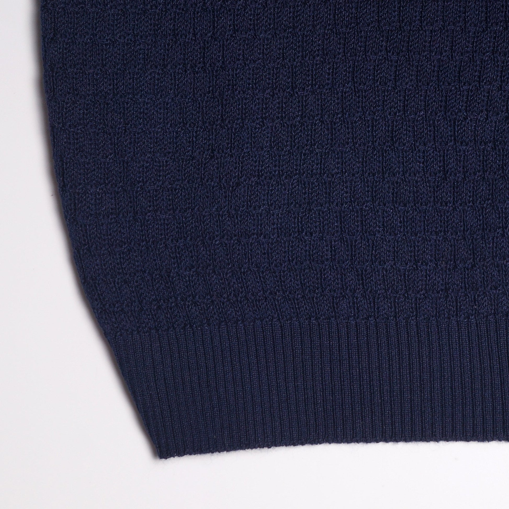 Circolo Knitted Grain Polo Shirt - Navy