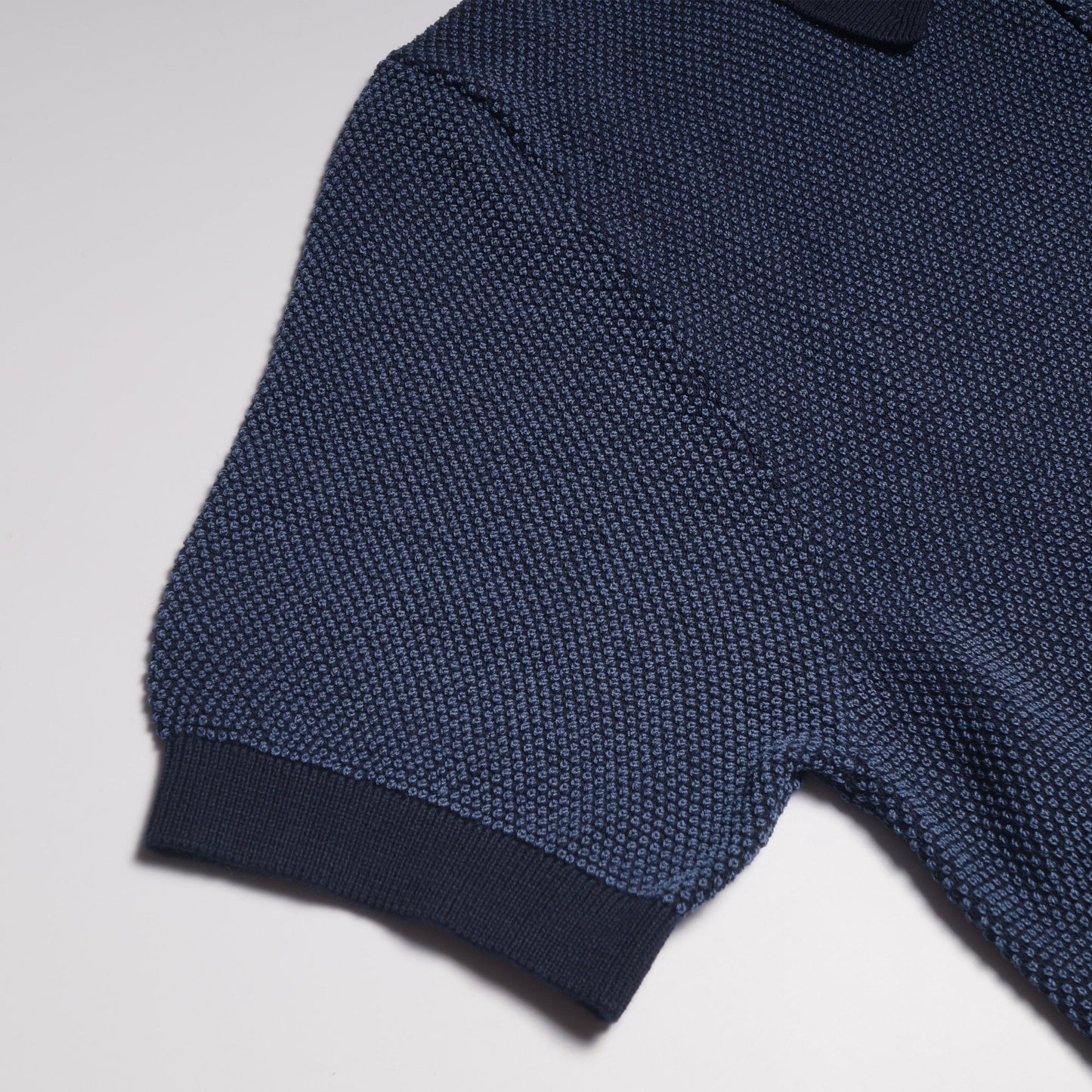 Knitted Spot Polo Shirt - Blue/Navy