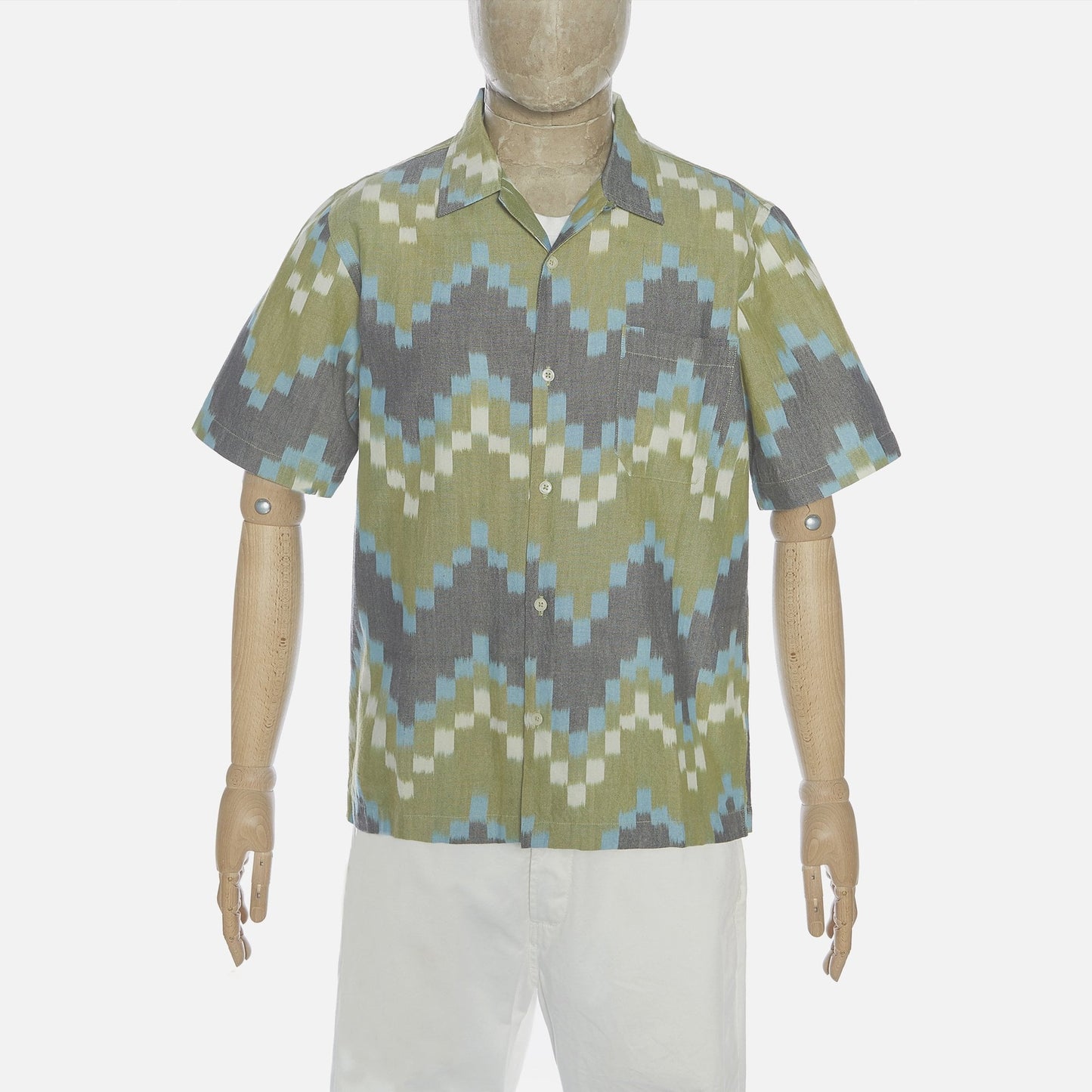 - Cotton Zig-Zag Shirt - Green