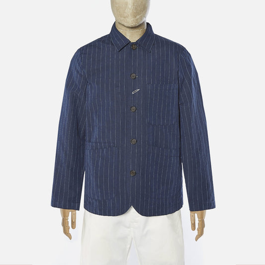- Stripe Bakers Jacket - Navy