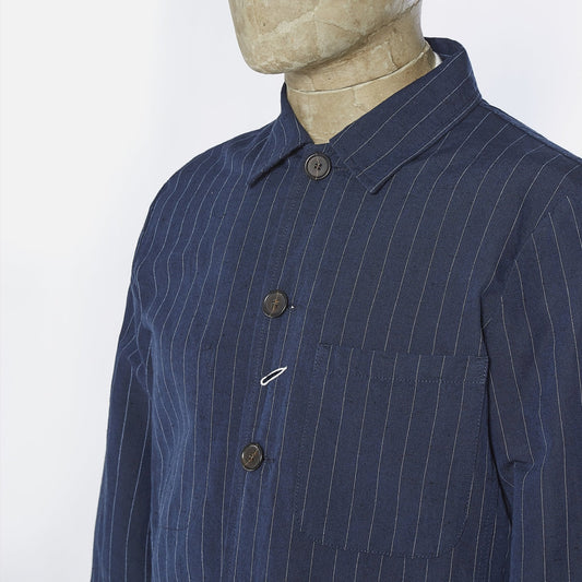 - Stripe Bakers Jacket - Navy