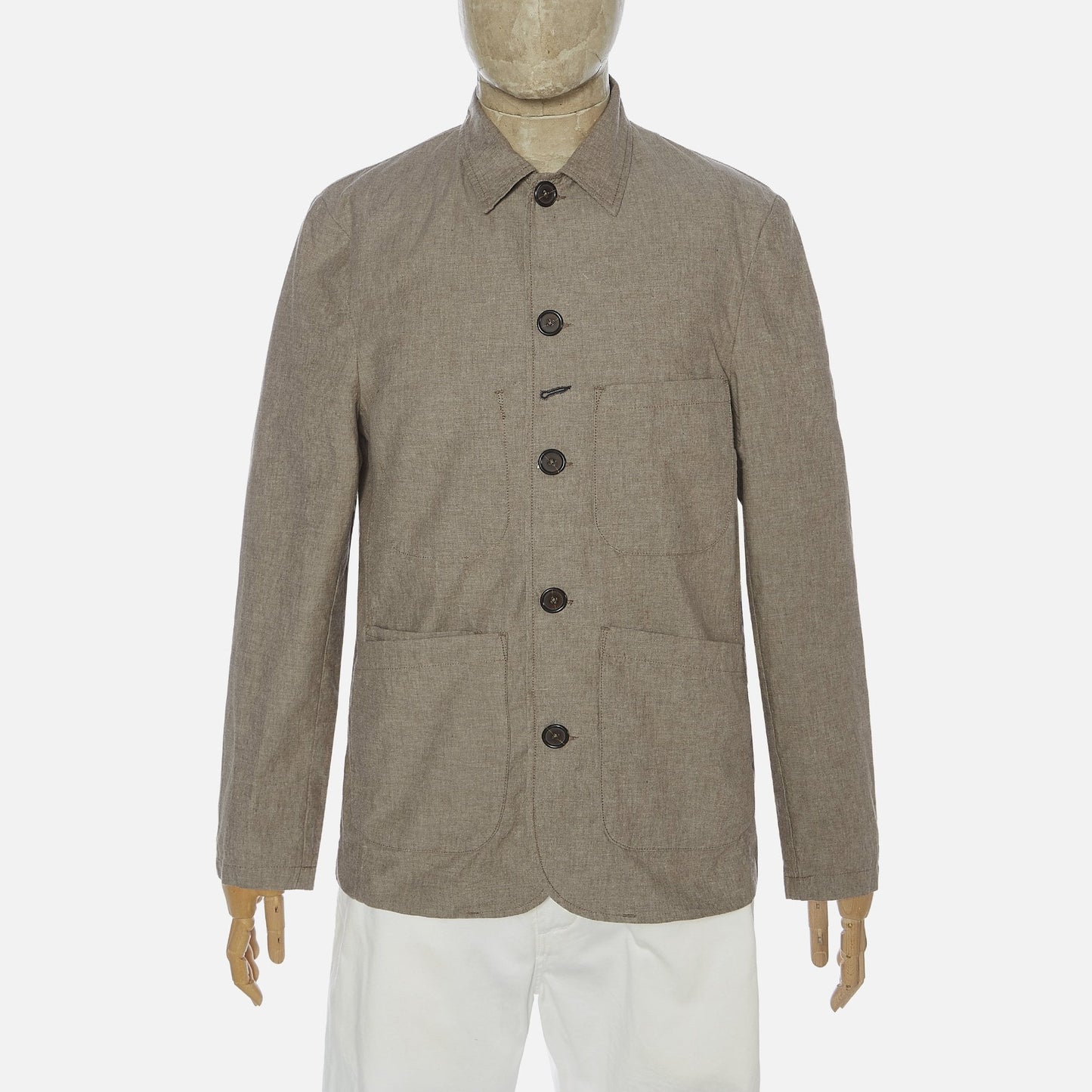 Melange Cotton Bakers Jacket - Sand