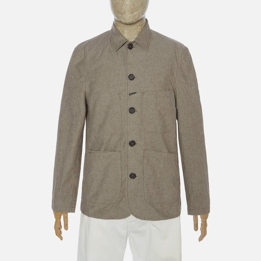 Melange Cotton Bakers Jacket - Sand