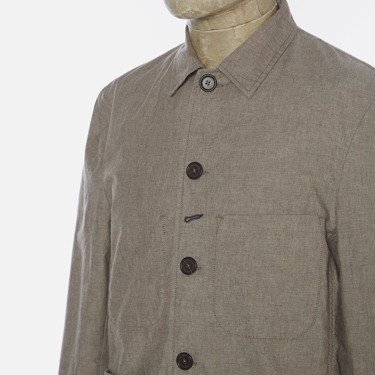 Melange Cotton Bakers Jacket - Sand