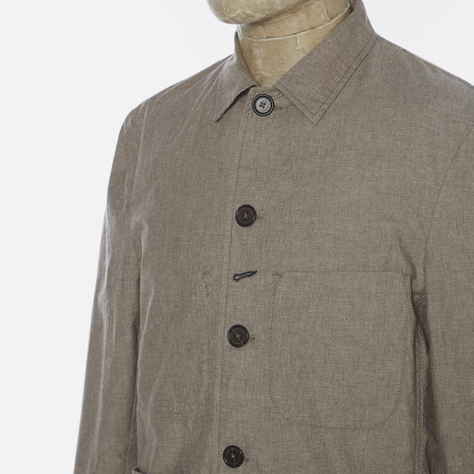 Melange Cotton Bakers Jacket - Sand