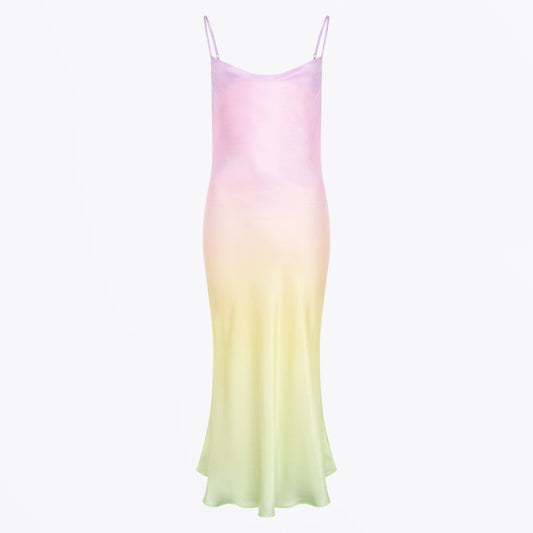 - Aubrey Silk Ombre Slip Dress