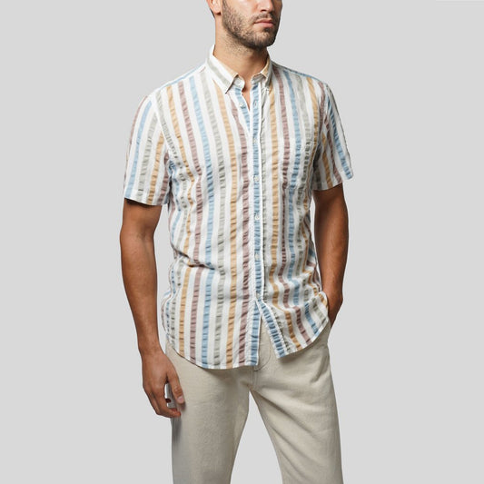 - Striped Short-Sleeve Shirt - Multi
