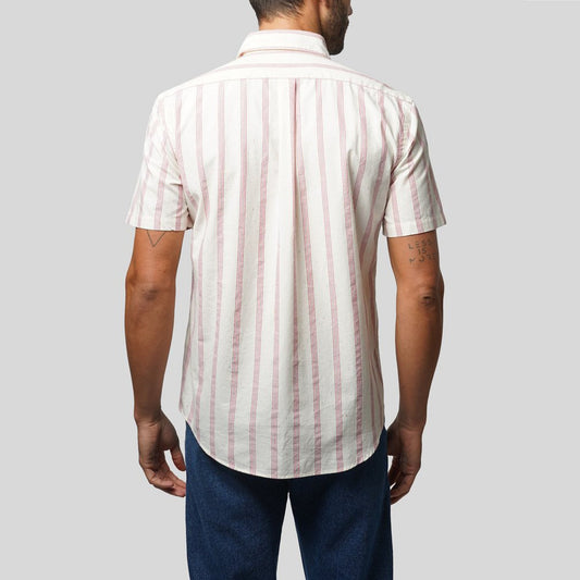 - Red Striped Short-Sleeve Shirt - Off-White