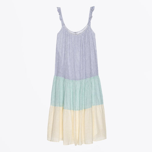 - Capri Dress - Mixed Rainbow Stripe