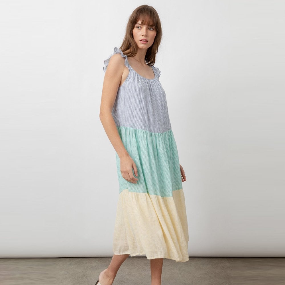 - Capri Dress - Mixed Rainbow Stripe