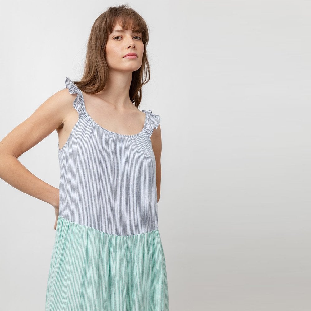 - Capri Dress - Mixed Rainbow Stripe