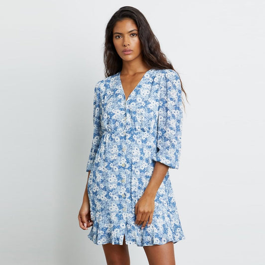 - Elsie Long Sleeve Dress - Blue Jasmine