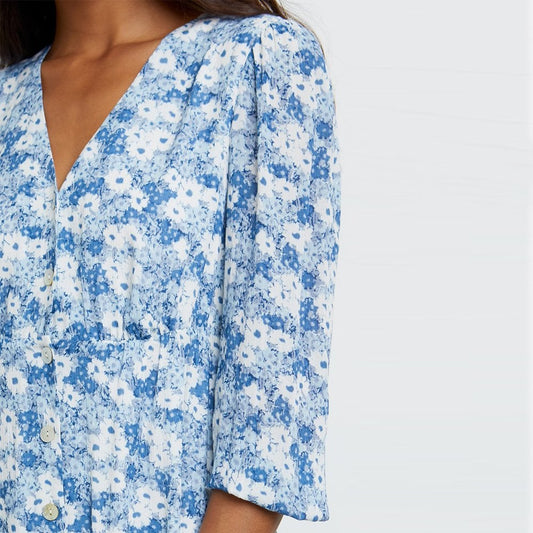 - Elsie Long Sleeve Dress - Blue Jasmine