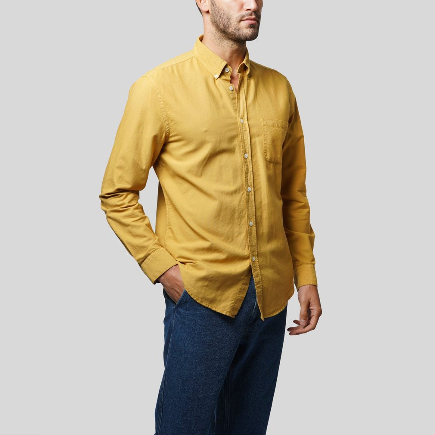 - Belavista - Button-Down Shirt - Mustard
