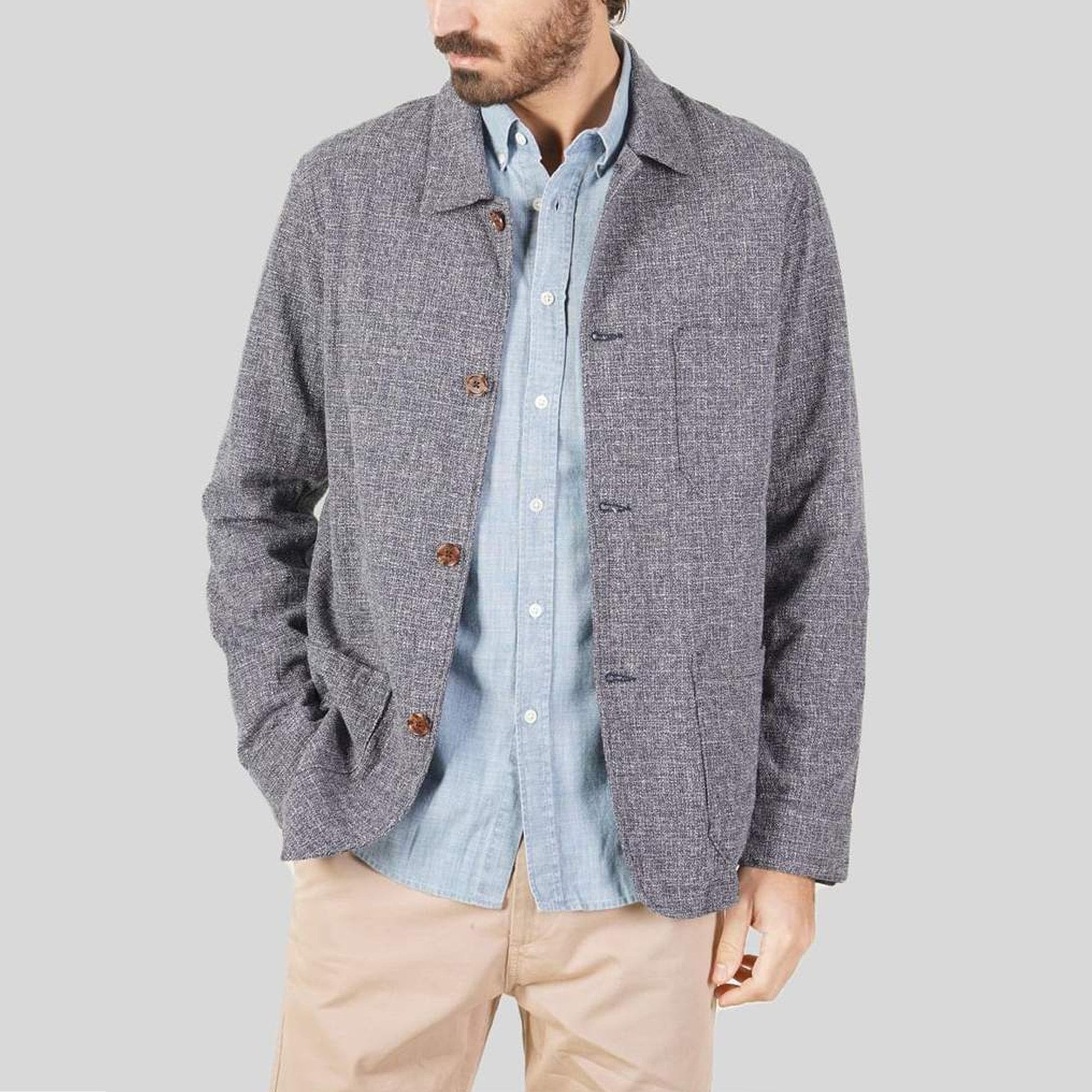 Portuguese Linen-Blend Jacket - Blue