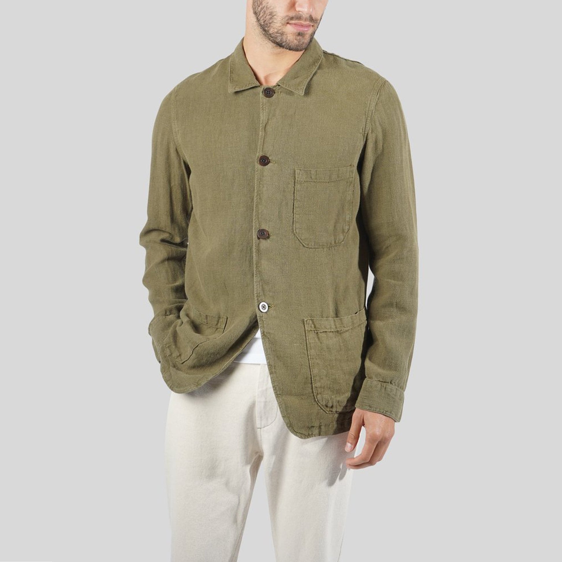 Portuguese - Linen Jacket - Olive