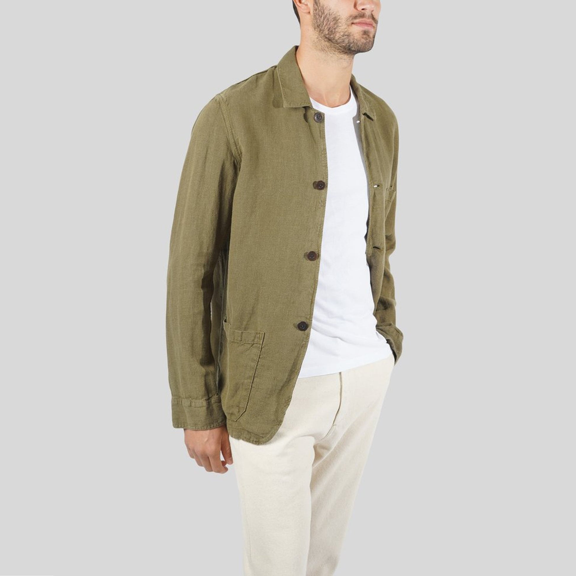 Portuguese - Linen Jacket - Olive