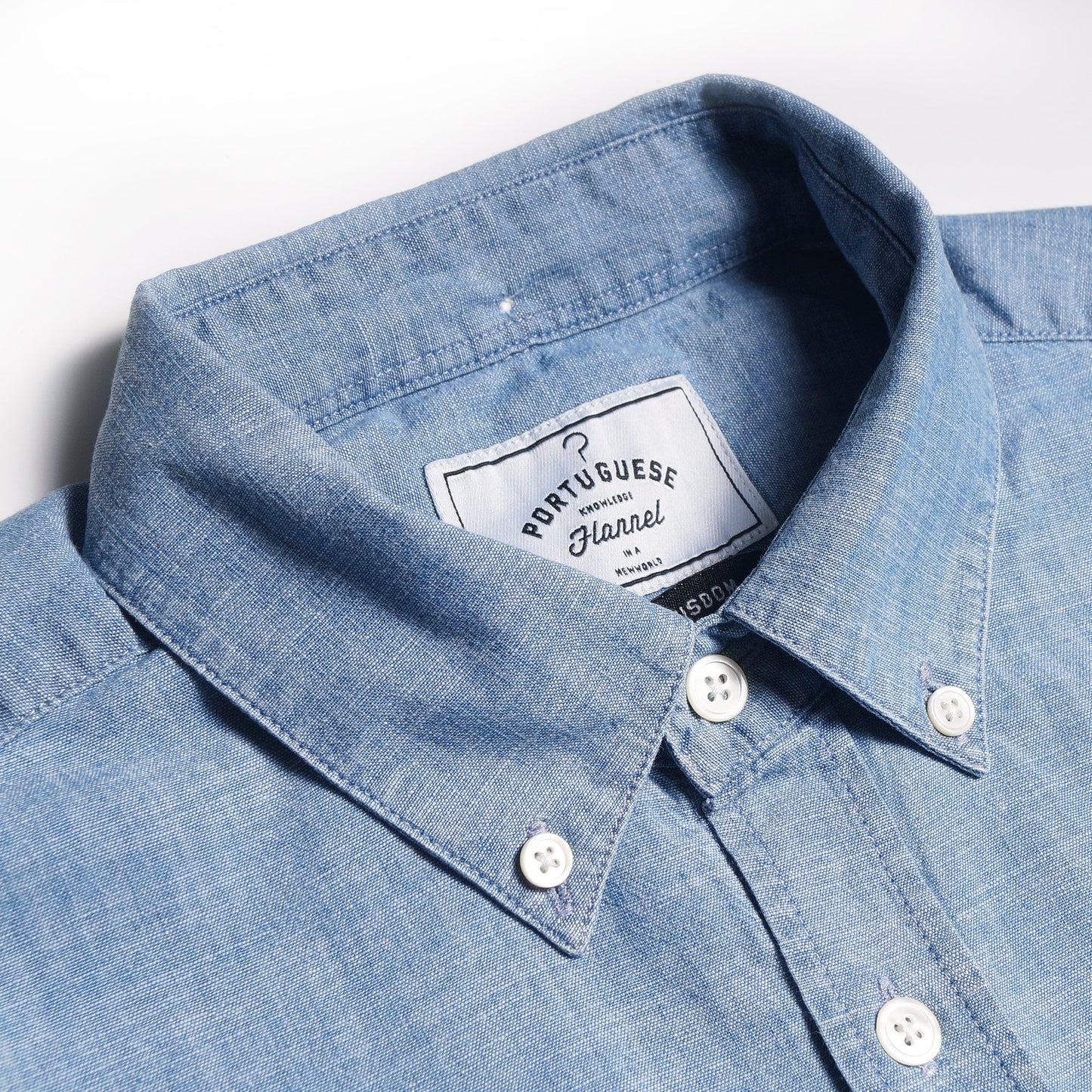 - Chambray Button-Down Shirt - Blue