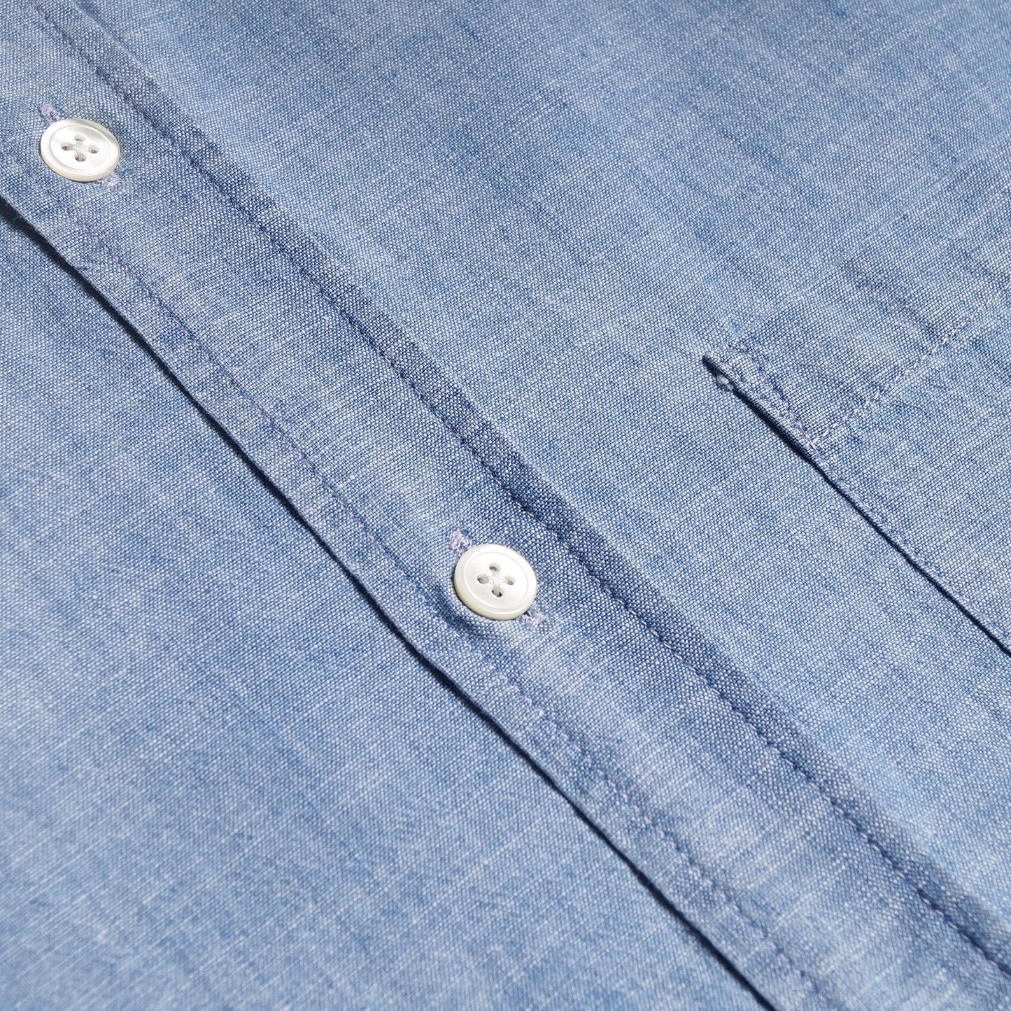 - Chambray Button-Down Shirt - Blue