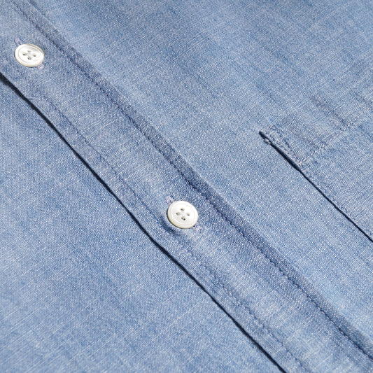 - Chambray Button-Down Shirt - Blue