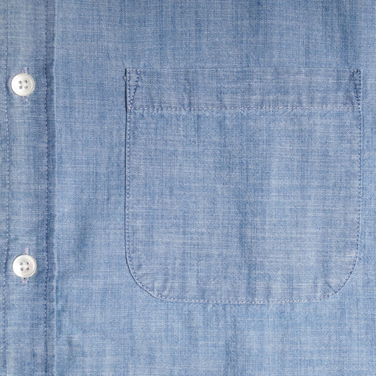 - Chambray Button-Down Shirt - Blue