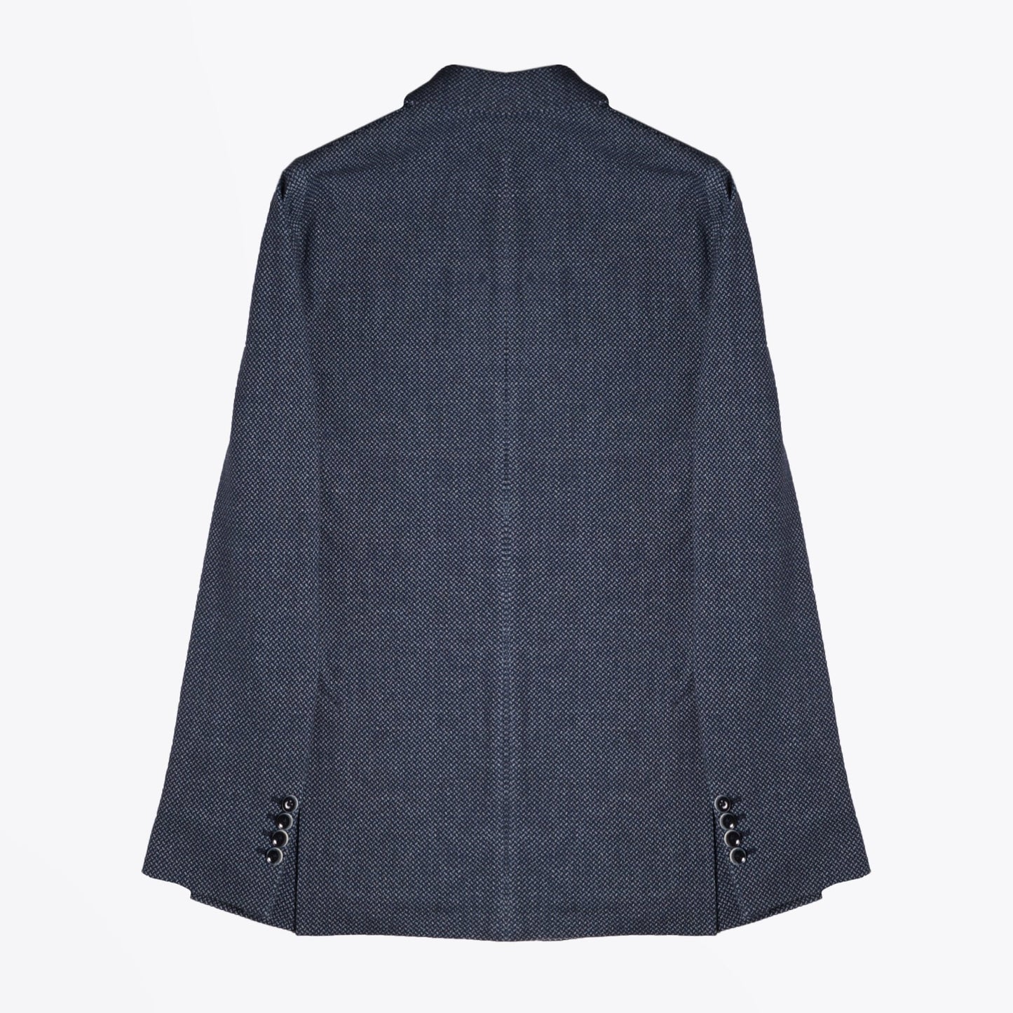 Woven Print Piquet Blazer - Navy/Blue