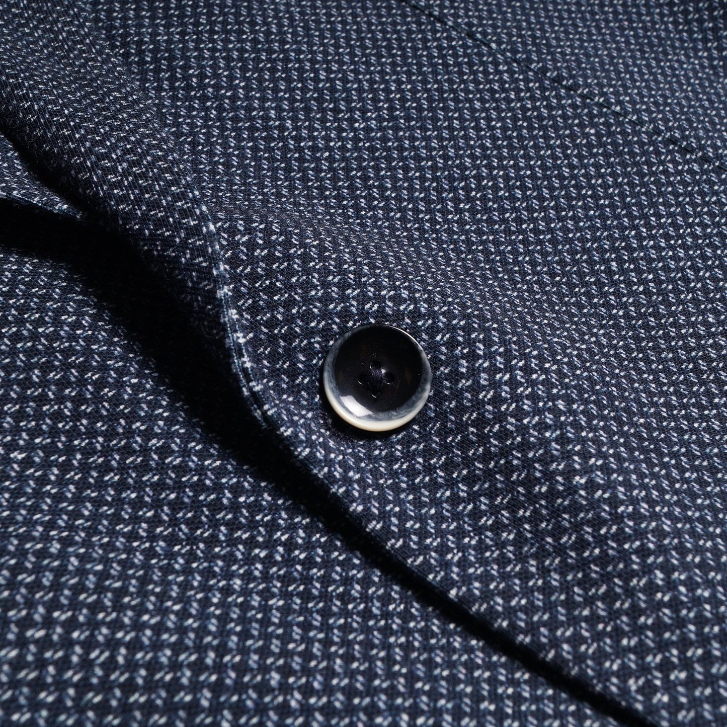 Woven Print Piquet Blazer - Navy/Blue