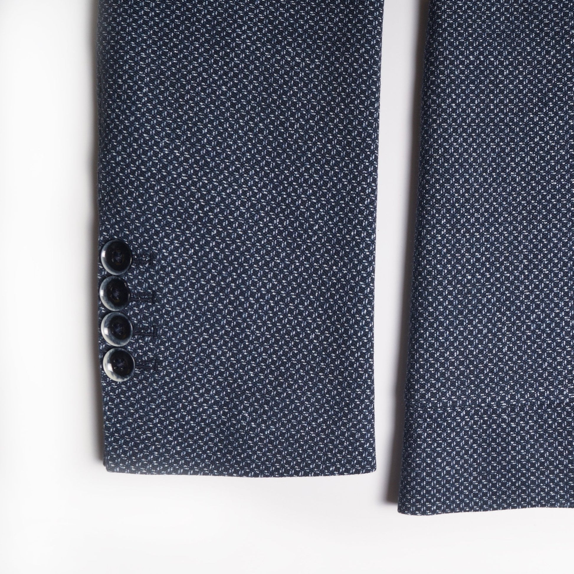 Circolo Woven Print Piquet Blazer - Navy/Blue