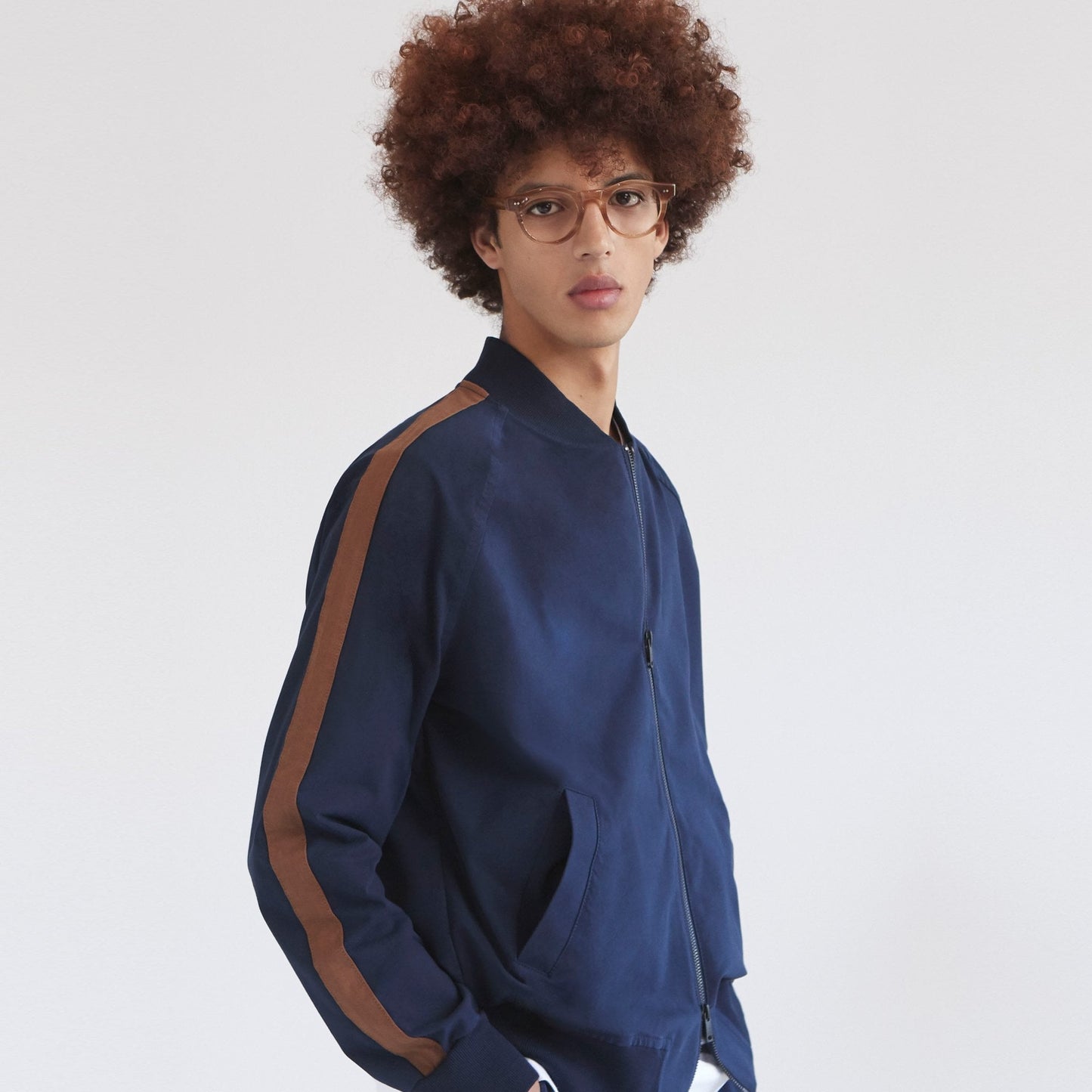 Jersey Stripe Jacket - Navy